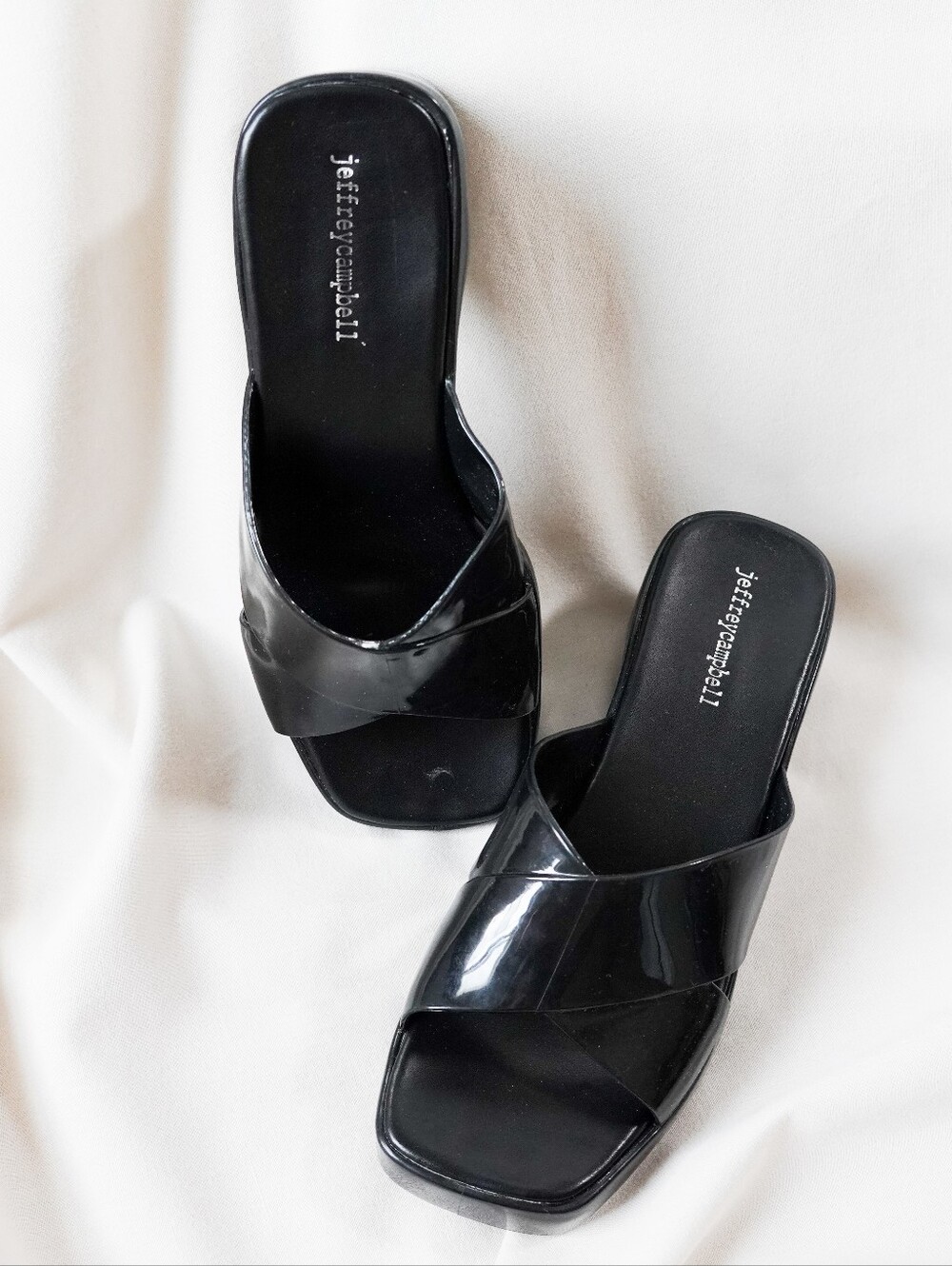 Jeffrey Campbell Bubblegum Jelly Block Sandals Black 9